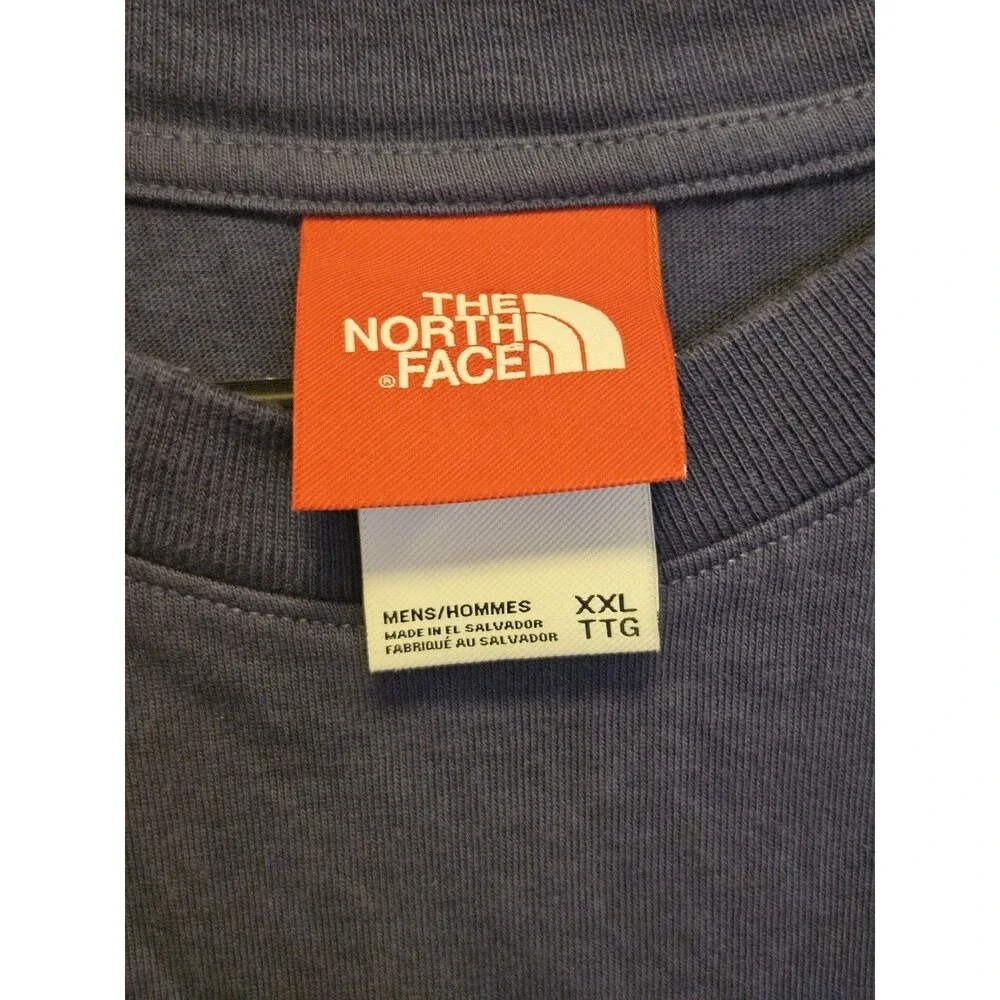 The North Face Men’s XXL Blue Gray Box Logo T-Shirt Short Sleeve Outdoor